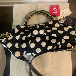 Black and white polka dot purse